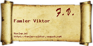 Famler Viktor névjegykártya